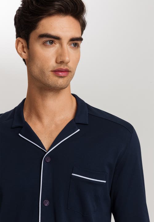 Hanro Men's Night & Day Knit Pajama Set In Deep Navy