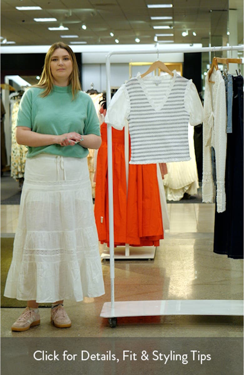 V-Neck Puff Sleeve Shirred Top, sales video thumbnail