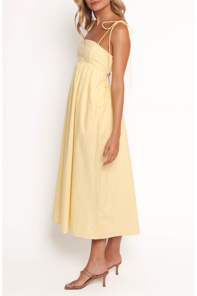 Simona Tie Strap Cotton Maxi Sundress, Alternate, color, YELLOW