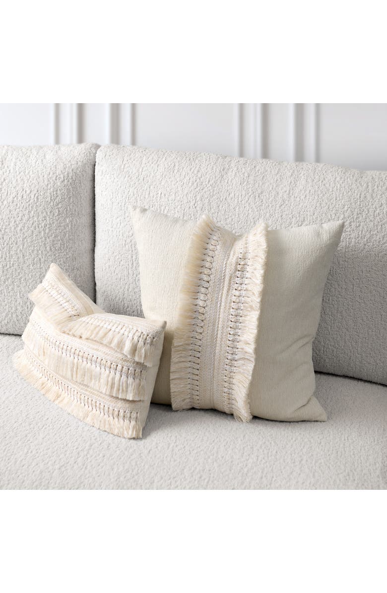 Elaine Smith Cascade Indoor & Outdoor Woven Accent Pillow, Alternate, color, Crema
