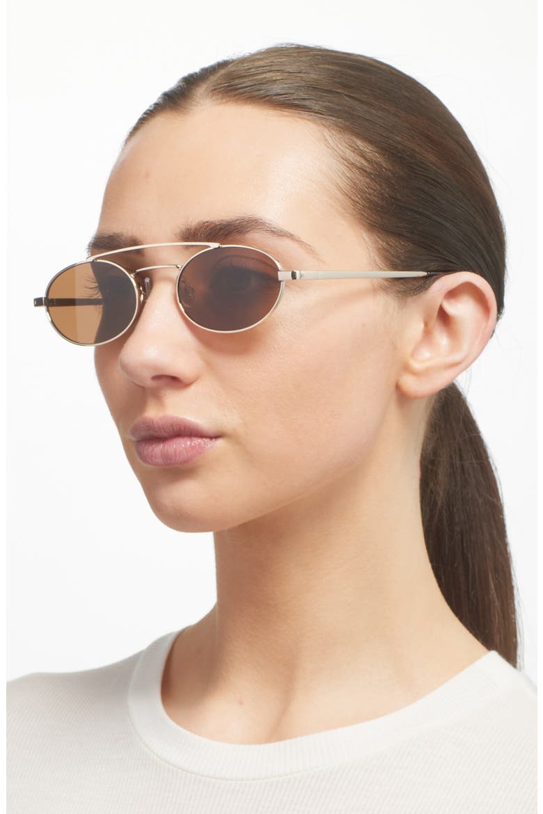 Retro Oval Sunglasses, Alternate, color, GOLD