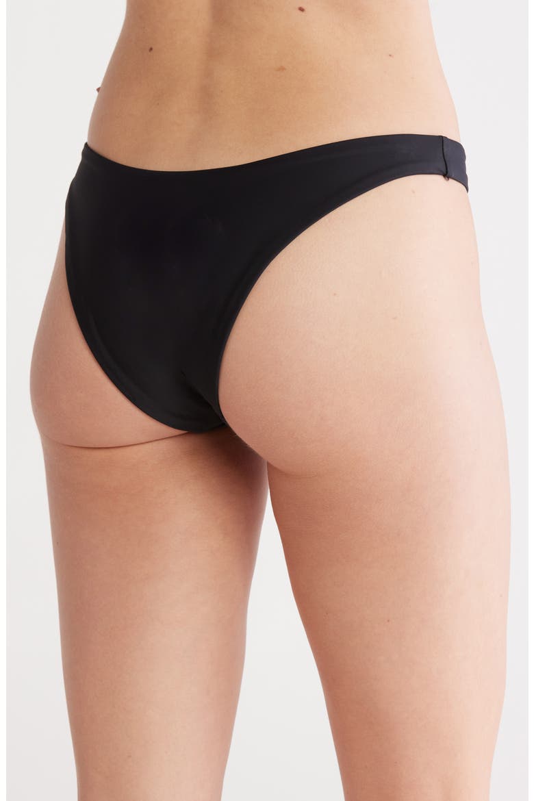 Vitals High Leg Cheeky Bikini Bottoms, Alternate, color, BLACK