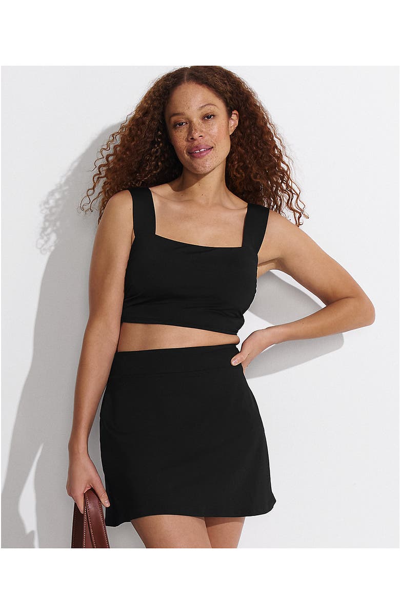 Lands' End Tummy Control Skirt Swim Bottoms, Alternate, color, Black