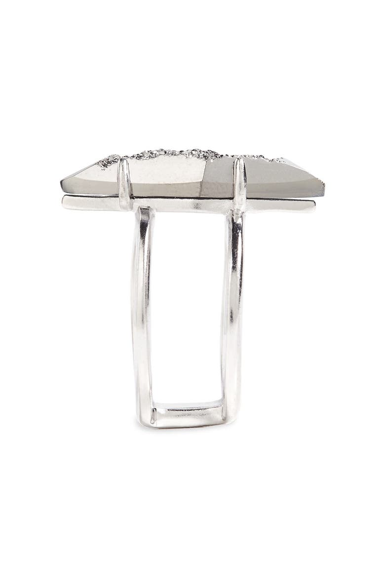 'Boyd' Drusy Ring, Main, color, PLATINUM DRUSY/ SILVER