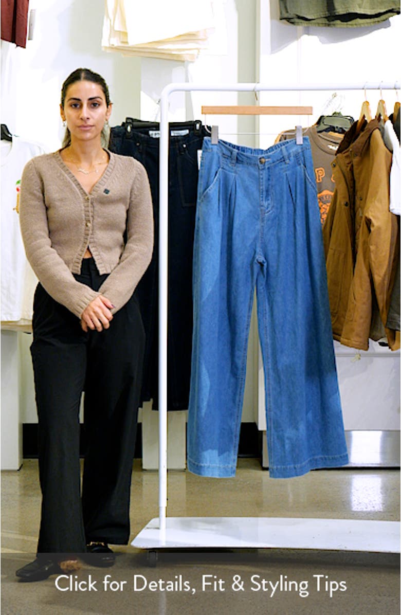 Rosalee Pleated Chambray Wide Leg Pants, sales video thumbnail