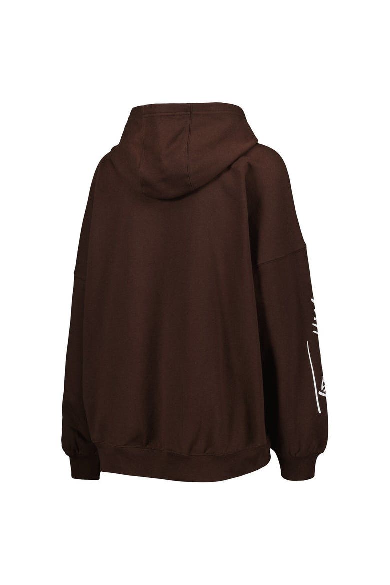 Women's Tommy Hilfiger Brown Cleveland Browns Becca Drop Shoulder Pullover Hoodie, Alternate, color, Brown