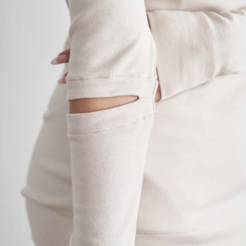 Eavolu Acadia Split-sleeve Long-sleeve Top In Bone