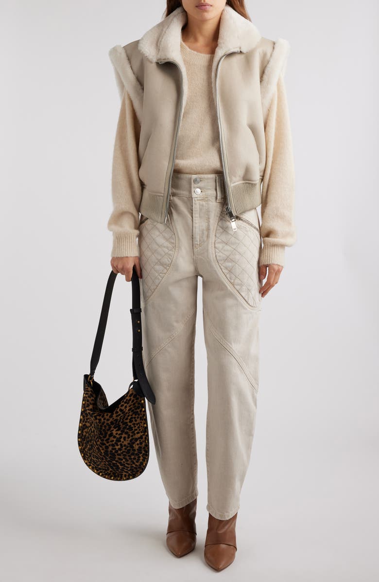 Isabel Marant Edwina Genuine Shearling Vest, Alternate, color, 