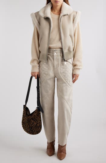 Isabel Marant(イザベルマラン)Edwina lamb shearling vest/Sale Edwina shearling-trimmed leather vest in brown - Isabel