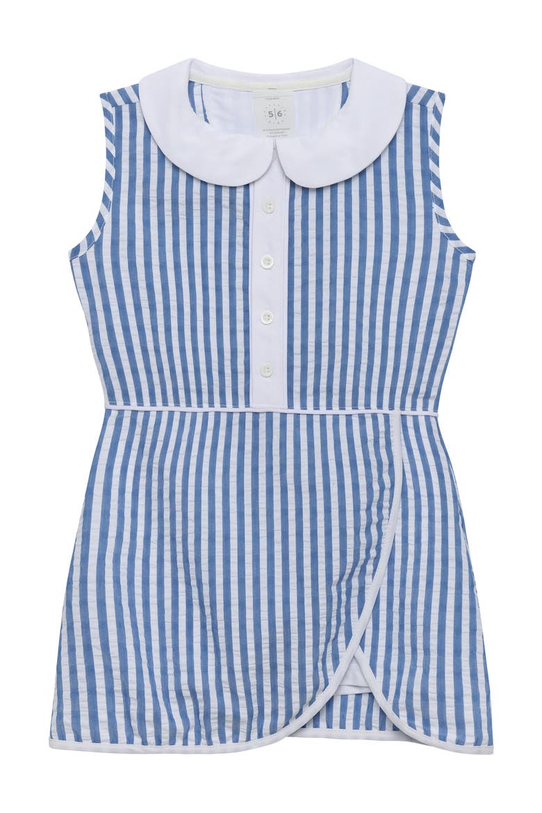 Girls Seersucker Stripe Tennis Skort Dress, Main, color, Blue Seersucker