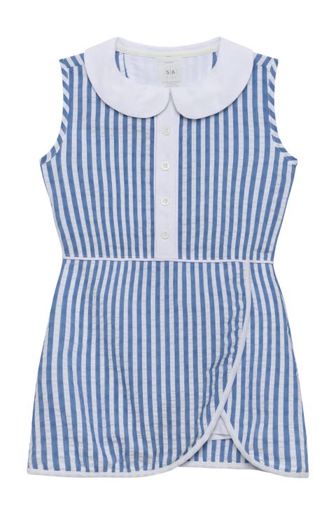 Girls Seersucker Stripe Tennis Skort Dress (Toddler, Little Kid & Big Kid)