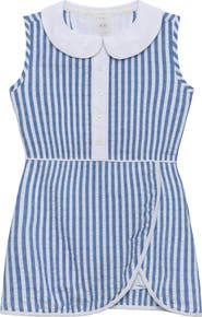 Courtside Kids Girls Seersucker Stripe Tennis Skort Dress