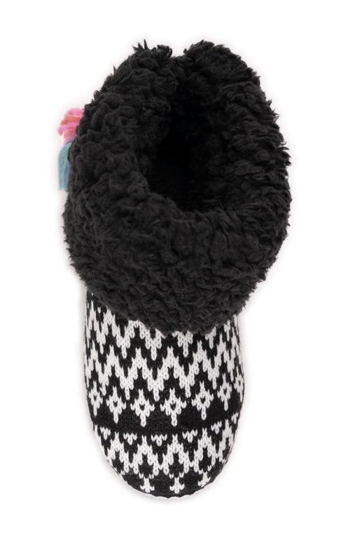 Muk Luks Melinda Faux Fur Indoor/outdoor Slipper Bootie In Black