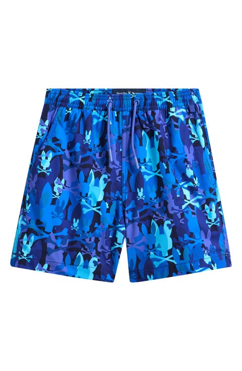 Kids' Allover Bunny Print Swim Trunks (Big Kid)