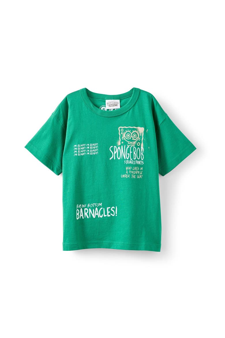 Kid's Licensed Drop Shoulder Short Sleeve Tee, Alternate, color, Deep Mint Bikini Bottom