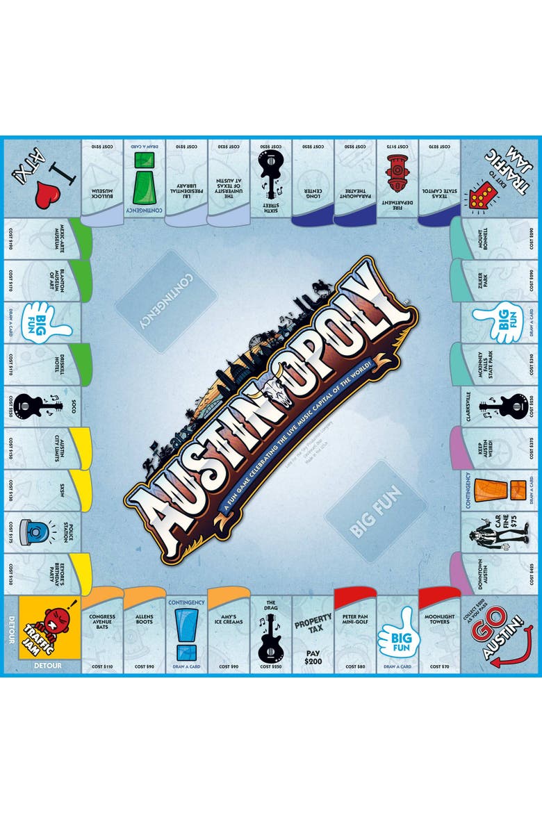 Austin Opoly Board Game, Alternate, color, Multicolored