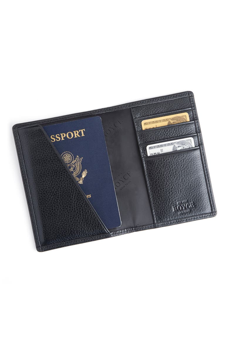 Personalized RFID Leather Card Case, Alternate, color, BLACK- DEBOSS