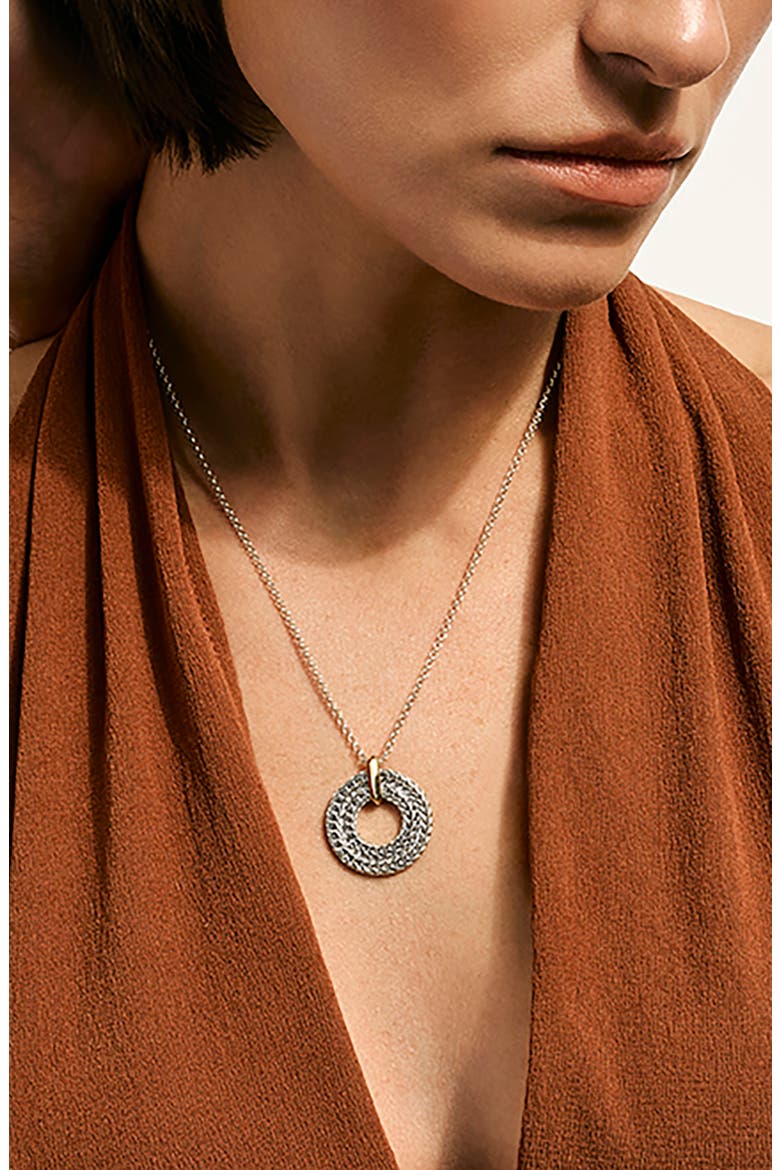 Icon Link Pendant Necklace, Alternate, color, SILVER AND GOLD