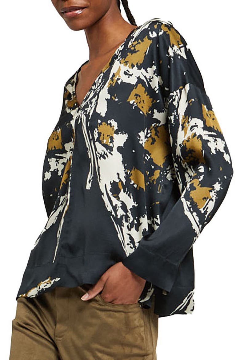 Viscose Fluid Blouse, Main, color, Black