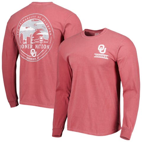 Men's Crimson Oklahoma Sooners Circle Campus Scene Long Sleeve T-Shirt