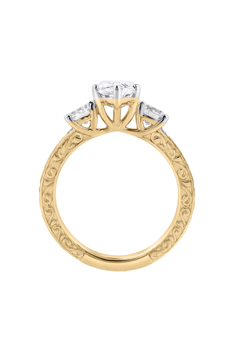 Orlina 14K Gold 2.65 Ct Pear Lab Grown Diamond Engagement Ring, Alternate, color, 14K Yellow Gold