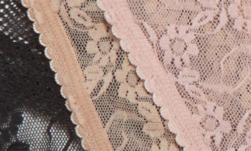 B.tempt'd By Wacoal Assorted 3-pack Lace Kiss Bikinis In Pink