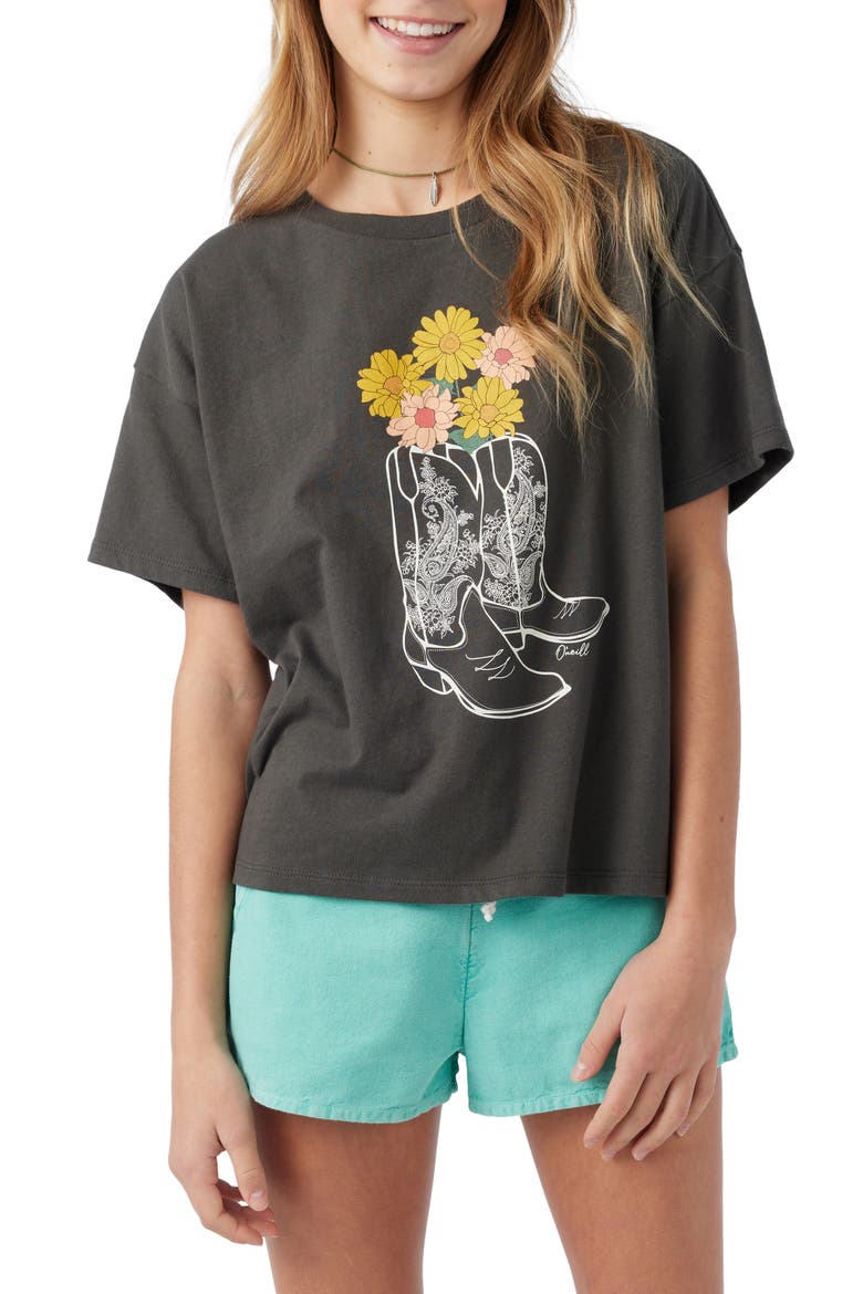 Kids' Out West Cotton Graphic T-Shirt, Main, color, WASHED BLACK