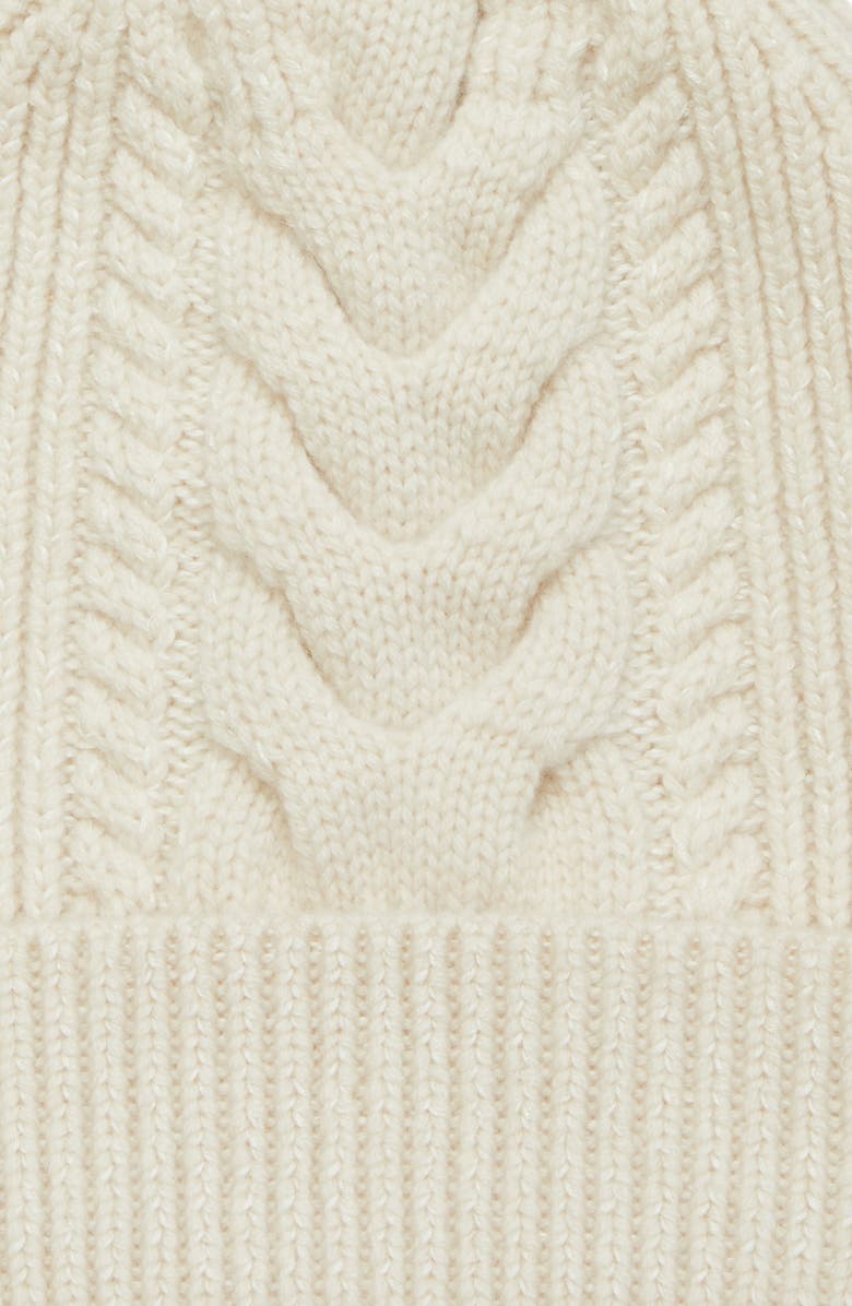 Lafayette 148 New York Pompom Cable Stitch Cashmere & Silk Beanie, Alternate, color,