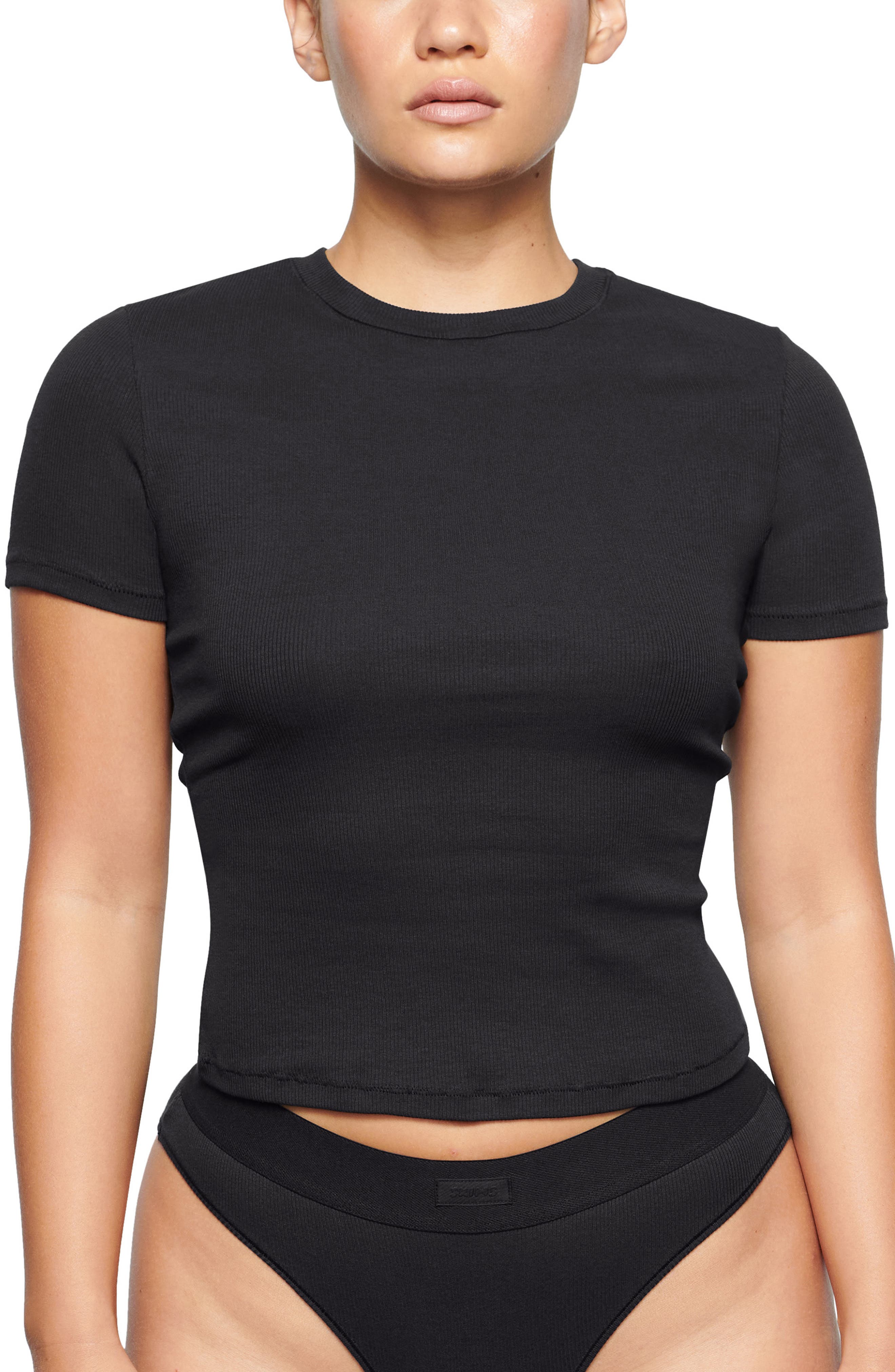Stretch Cotton Rib T-Shirt