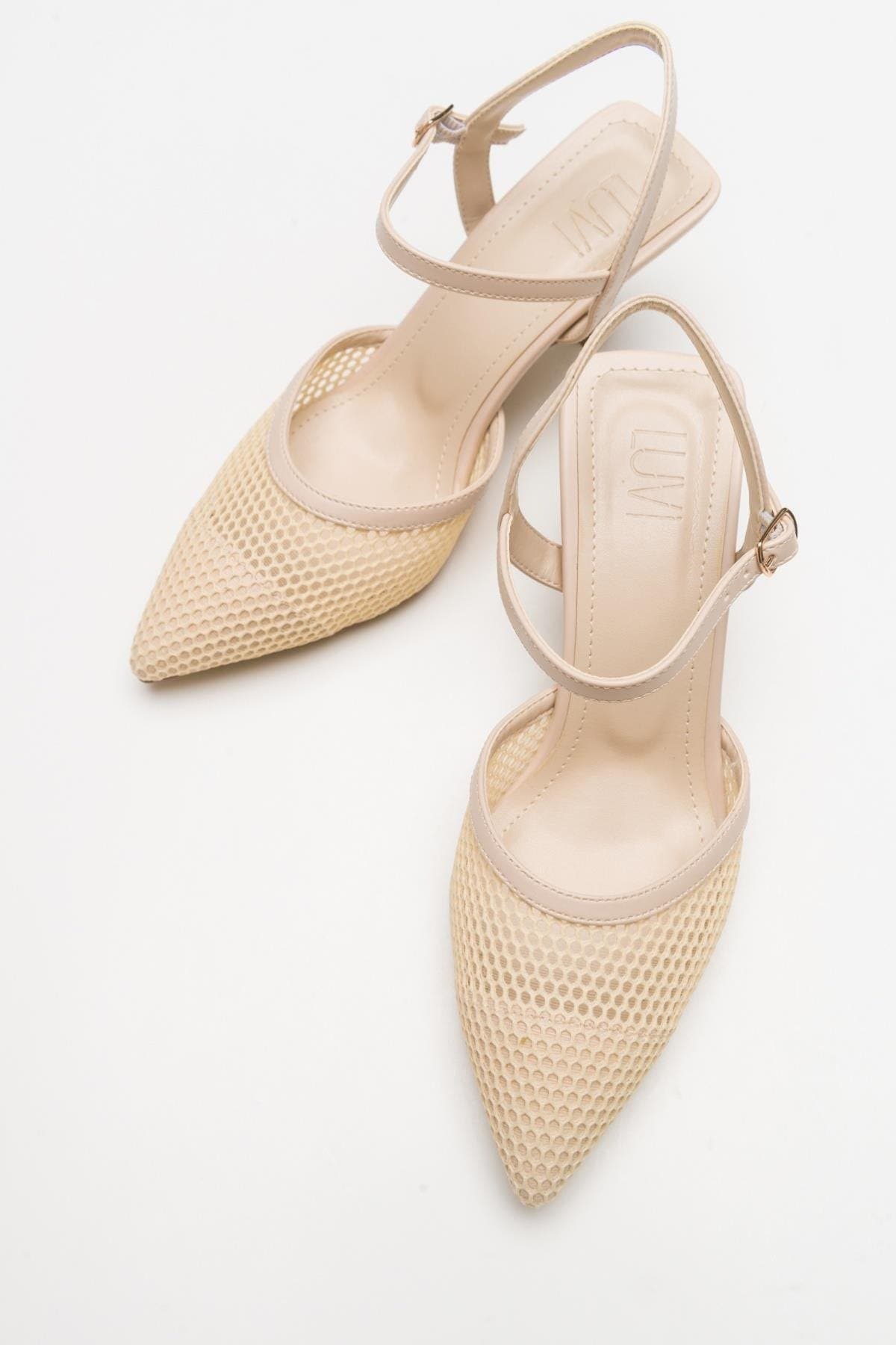 Chic Mesh Pointed Toe Pump, Alternate, color, Beige