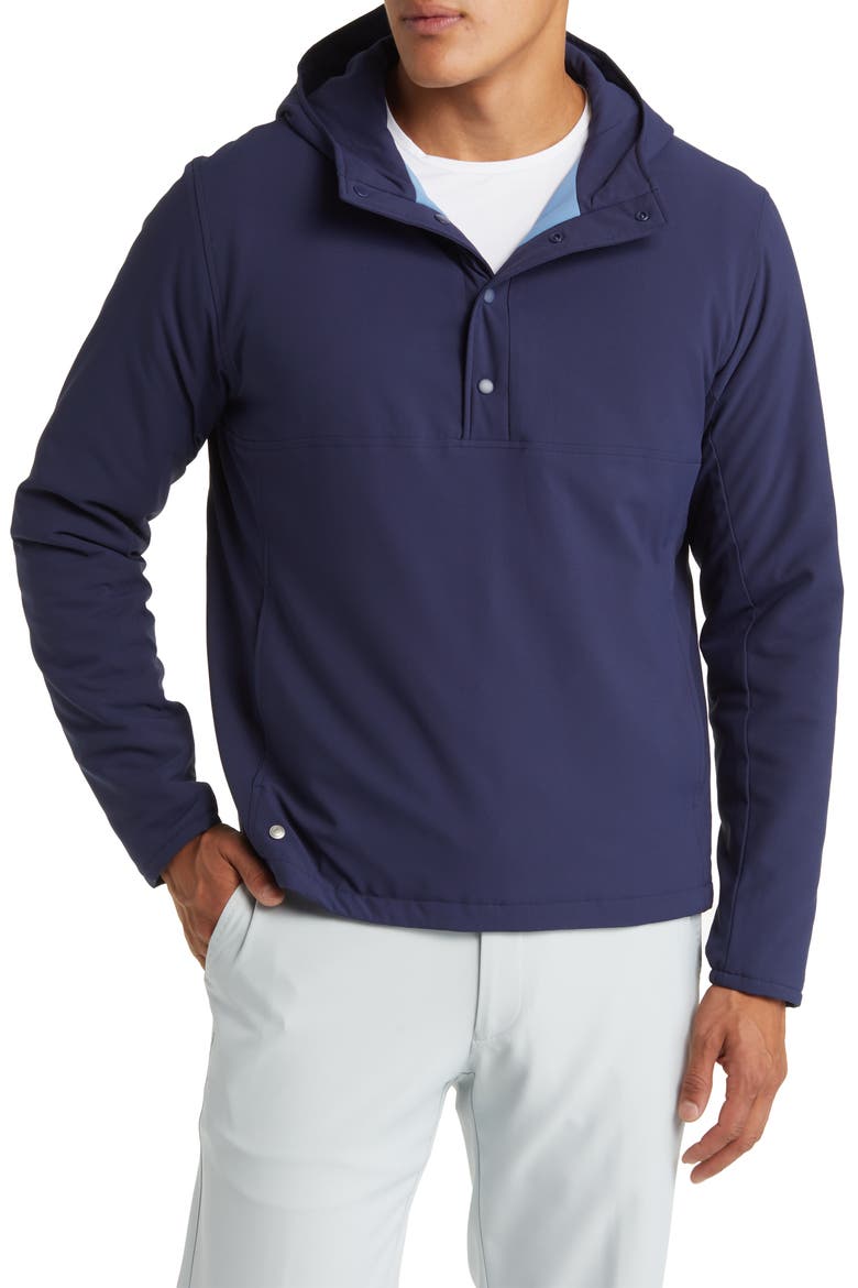 Approach Half Placket Hooded Pullover Jacket, Main, color, NAVY