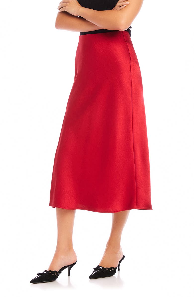 FIFTEEN TWENTY Brielle Satin Midi Skirt, Alternate, color, 