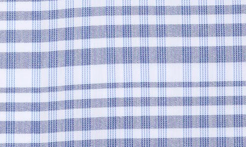 Lorenzo Uomo Trim Fit Plaid Cotton Blend Dress Shirt In Navy