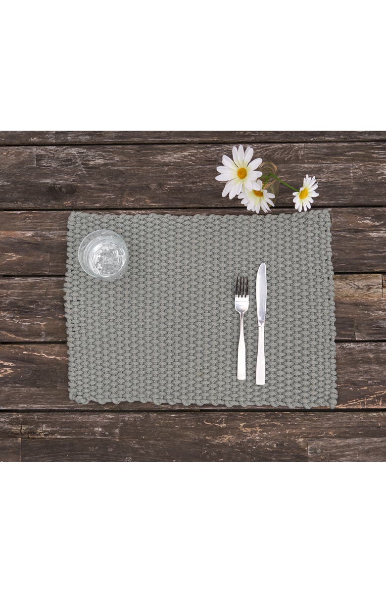 C&F Home Braided Rope Placemats Sets of 6 Collection, Alternate, color, Silver