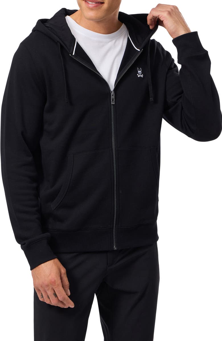 Psycho Bunny Levy Essential Fleeze Zip Hoodie, Main, color, 