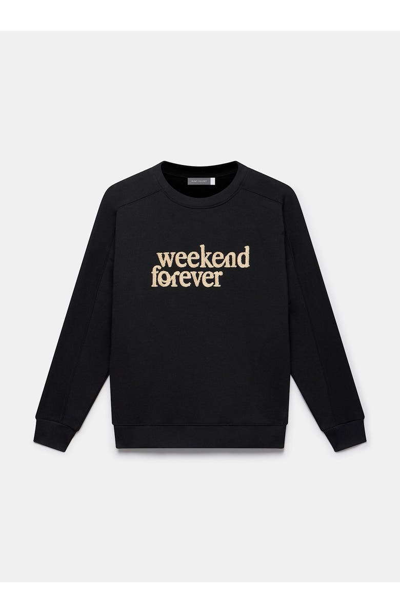 MINT VELVET "Weekend Forever" Slogan Sweatshirt, Alternate, color, Black