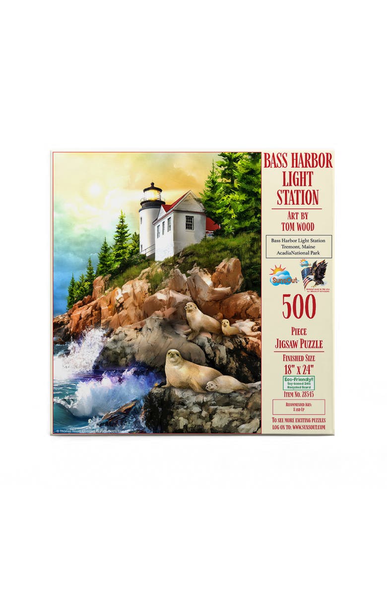 Sunsout Bass Harbor Light Station 500 piece Jigsaw Puzzle for Adults, Alternate, color, Multicolor