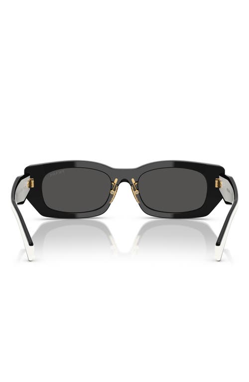 Prada Rectangle-frame Sunglasses In 09q08z53 Black