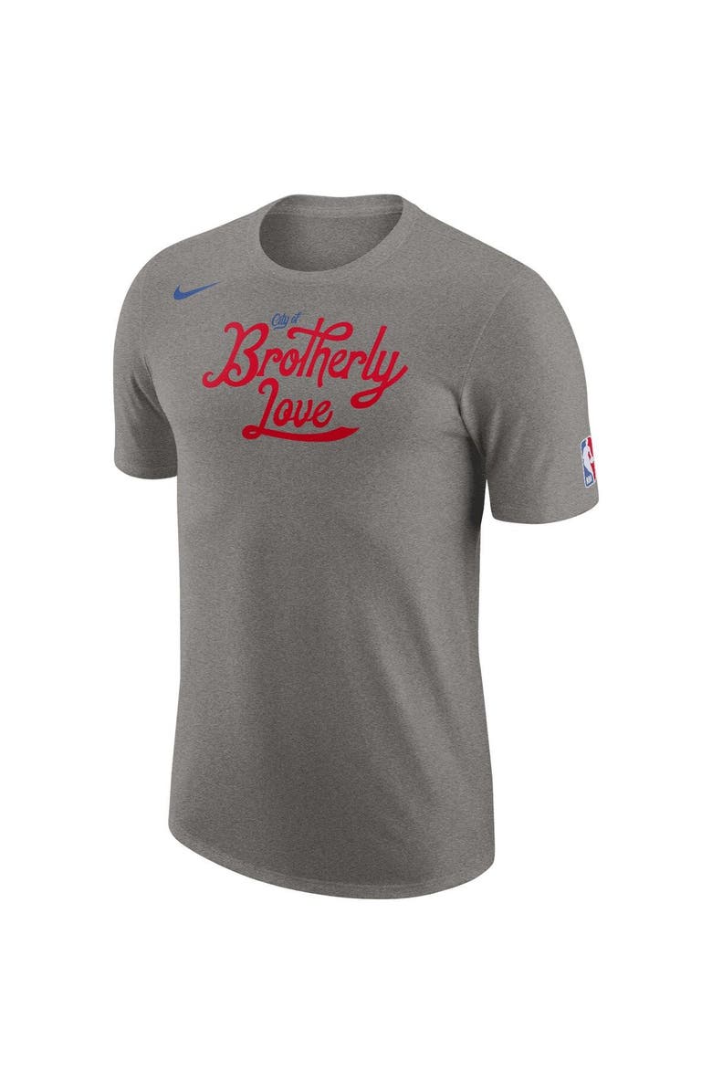 Nike Men's Nike Heather Charcoal Philadelphia 76ers 2022/23 City Edition Essential Logo T-Shirt, Alternate, color, 