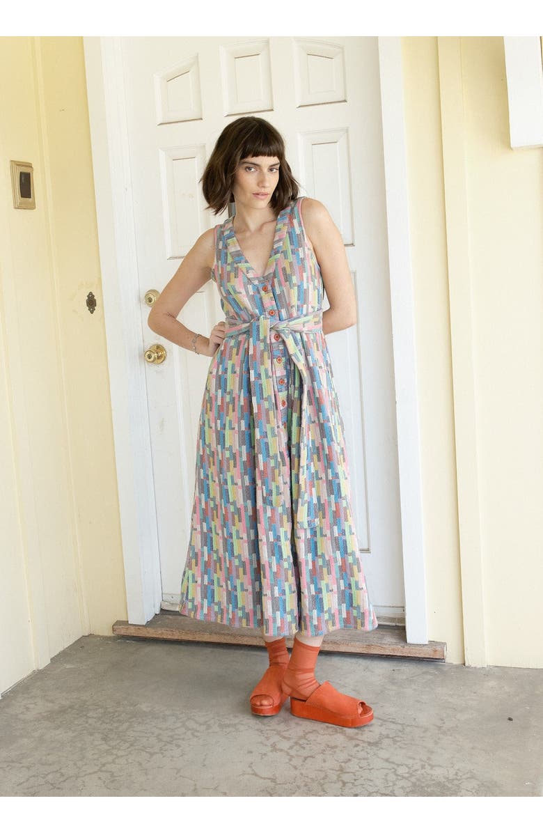 Ace & Jig Callie Sleeveless Belted V-neck Dress, Alternate, color, Trivia