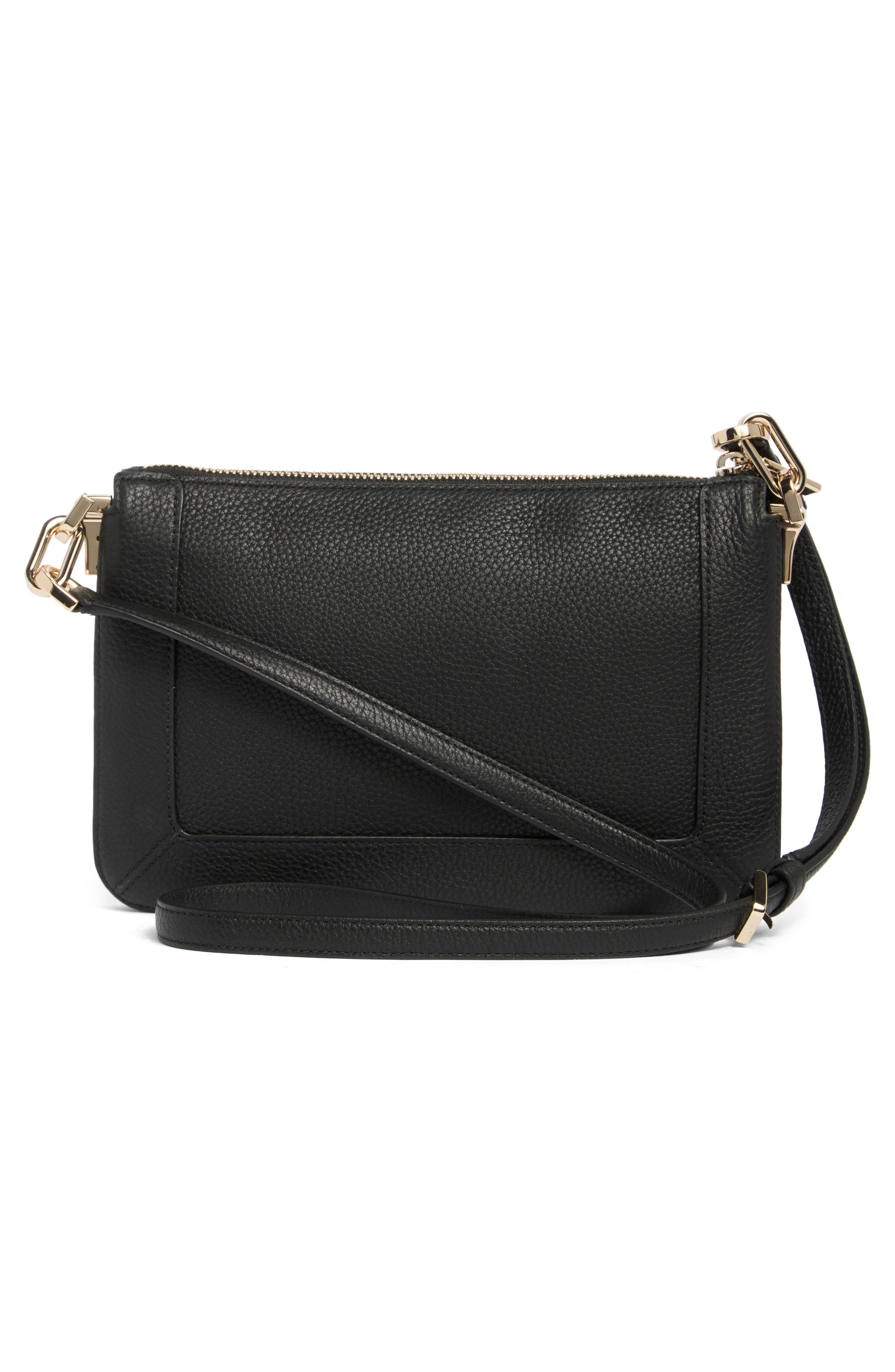 Kate Spade New York lena pebbled leather crossbody bag, Alternate, color, Black