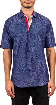 Maceoo Galileo Ascension 0084 Contemporary Fit Short Sleeve Button-Up Shirt