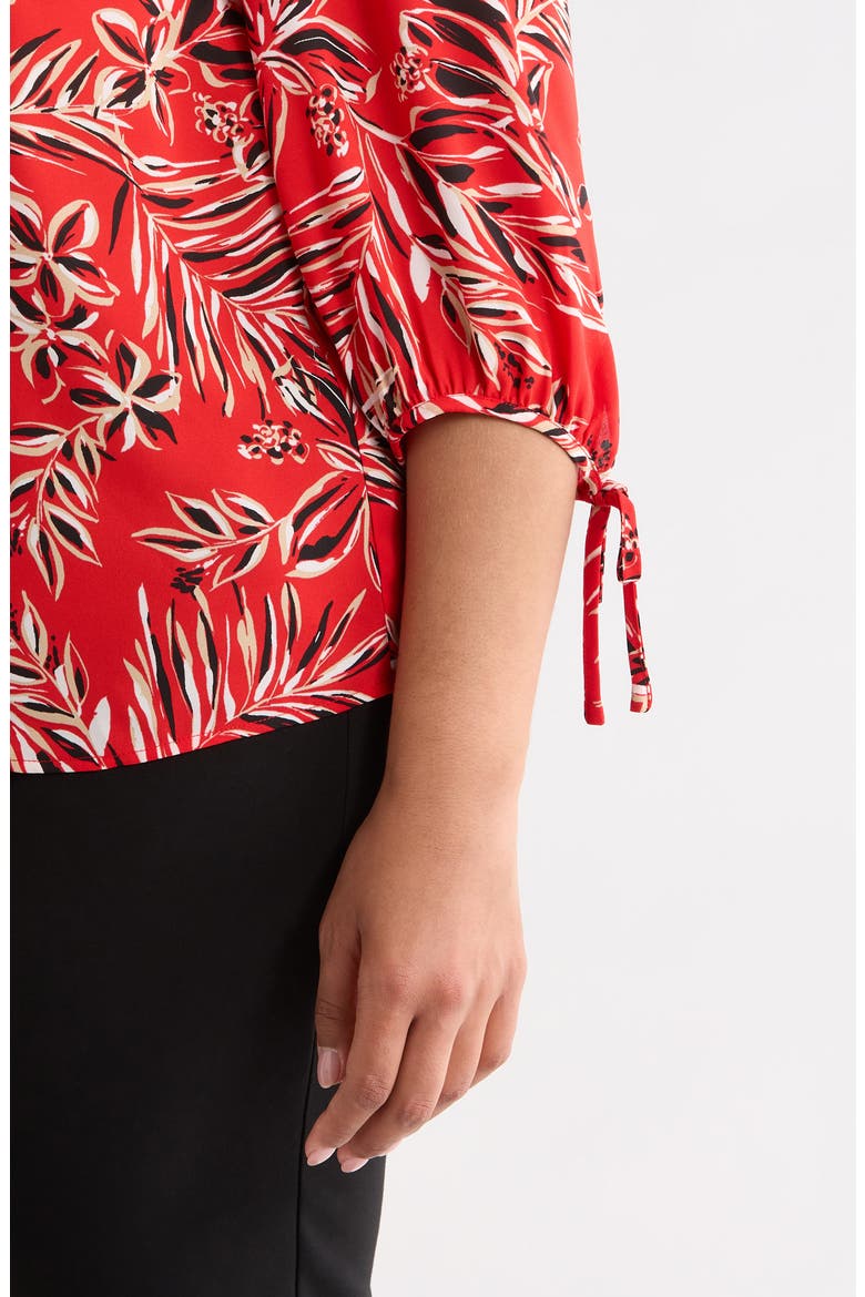 Floral Print Woven Shirt, Alternate, color, BEGONIA RED MLT
