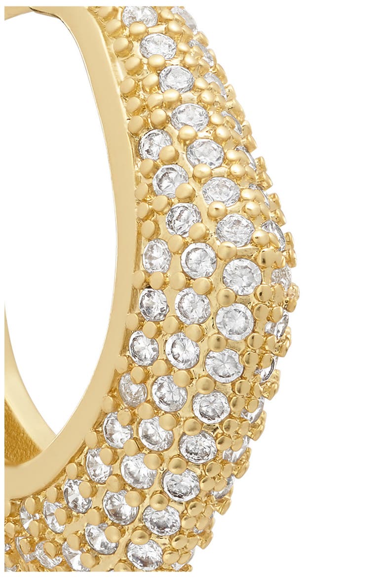 Pavé V-Shape Hoop Earrings, Alternate, color, GOLD