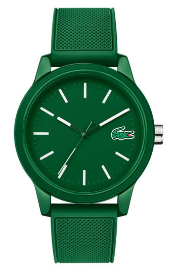 Lacoste 12.12 Chronograph Silicone Band Watch, 44mm In Green