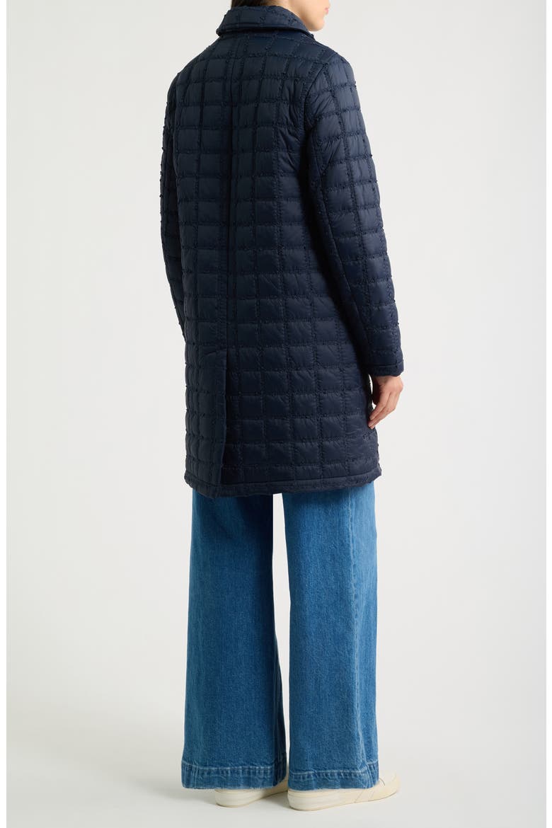 Boucle Quilted Longline Jacket, Alternate, color, NAVY