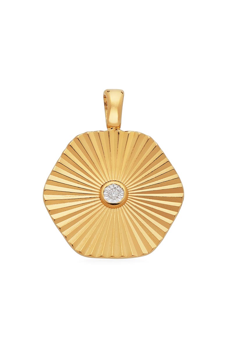 Monica Vinader DIsco Diamond Pendant Charm, Main, color, 18Ct Gold Vermeil On Sterling