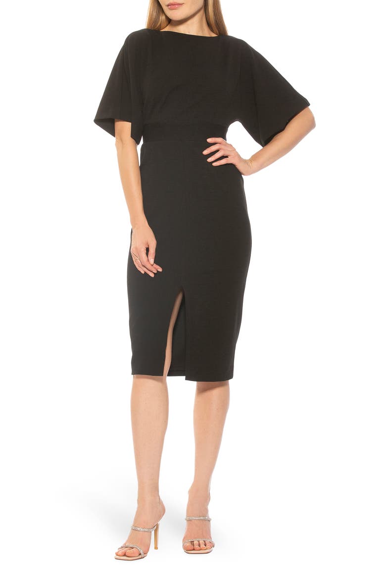 Mila V-Back Dress, Alternate, color, BLACK