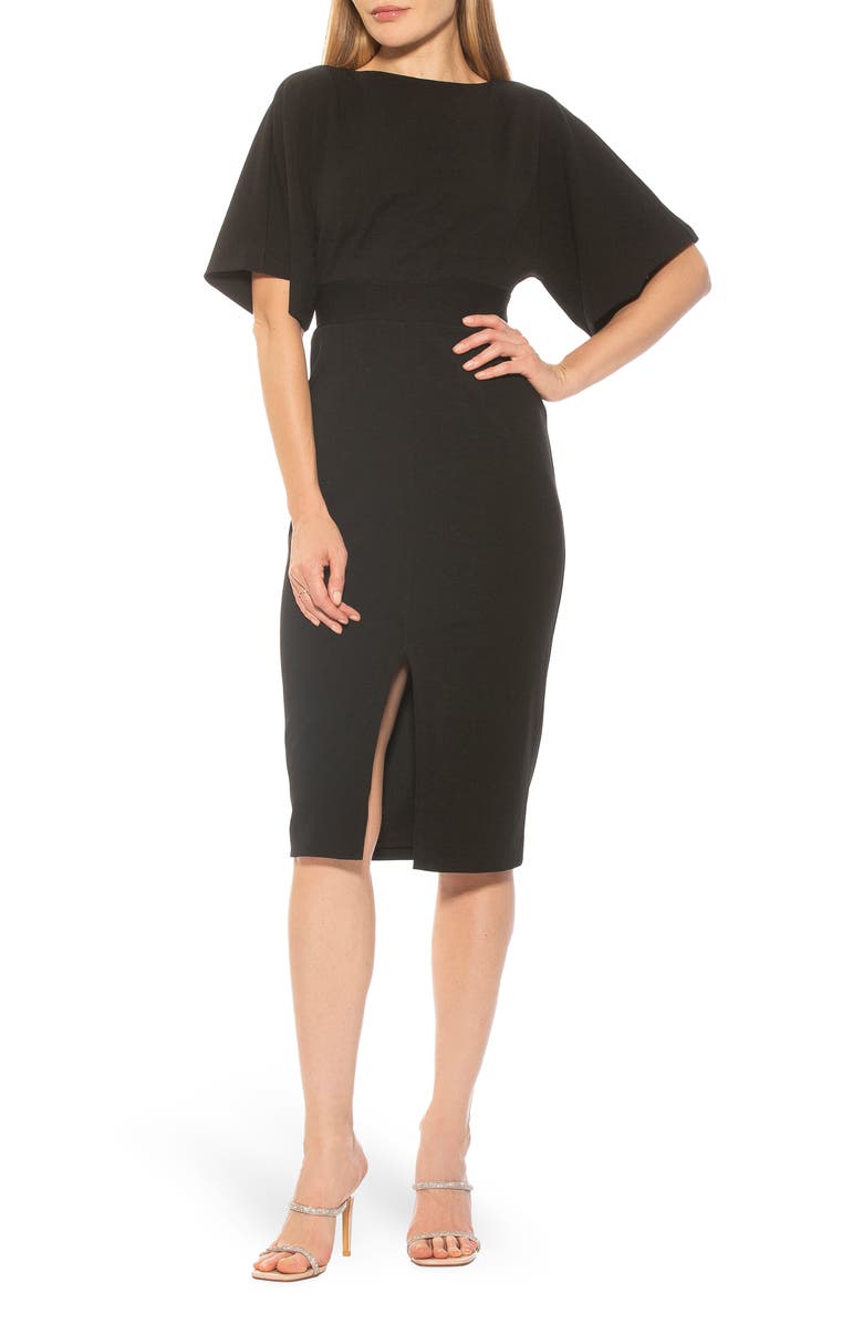 Alexia Admor Mila V-Back Dress, Alternate, color, Black