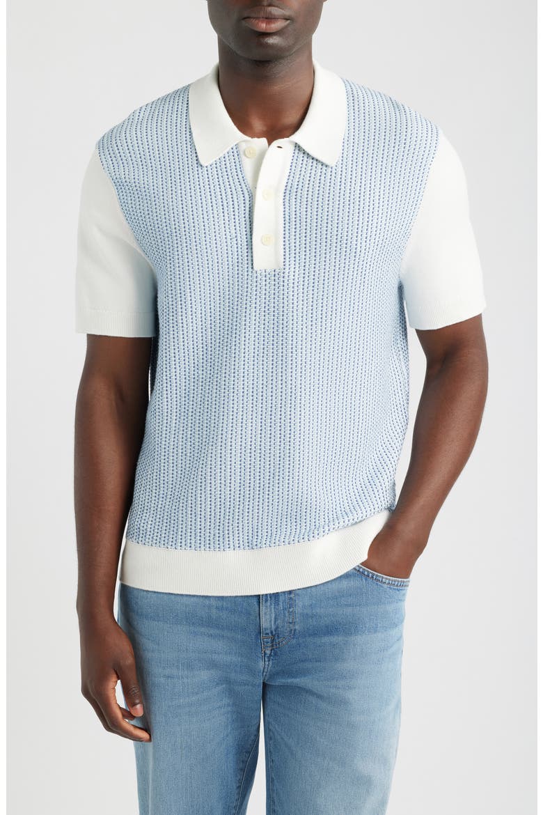 Turin Stripe Polo Sweater, Main, color, ECRU